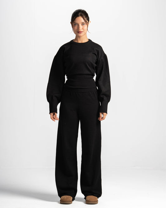 The sculpting knit set-black