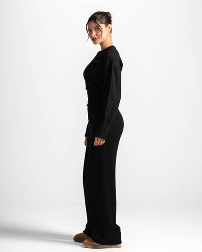 The sculpting knit set-black