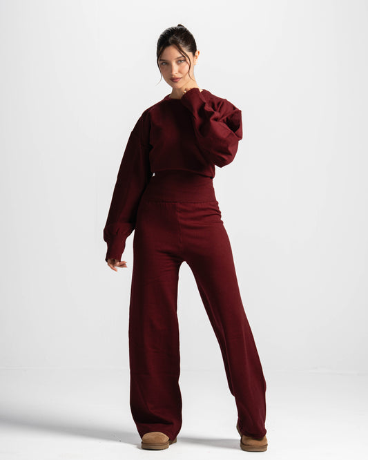 The sculpting knit set-burgundy