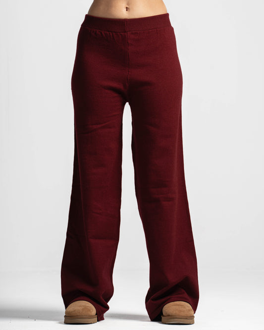 The sculpting knit pants-burgundy