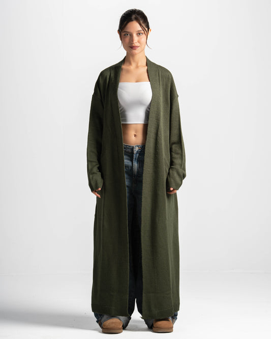 Soft knit cardigan-olive