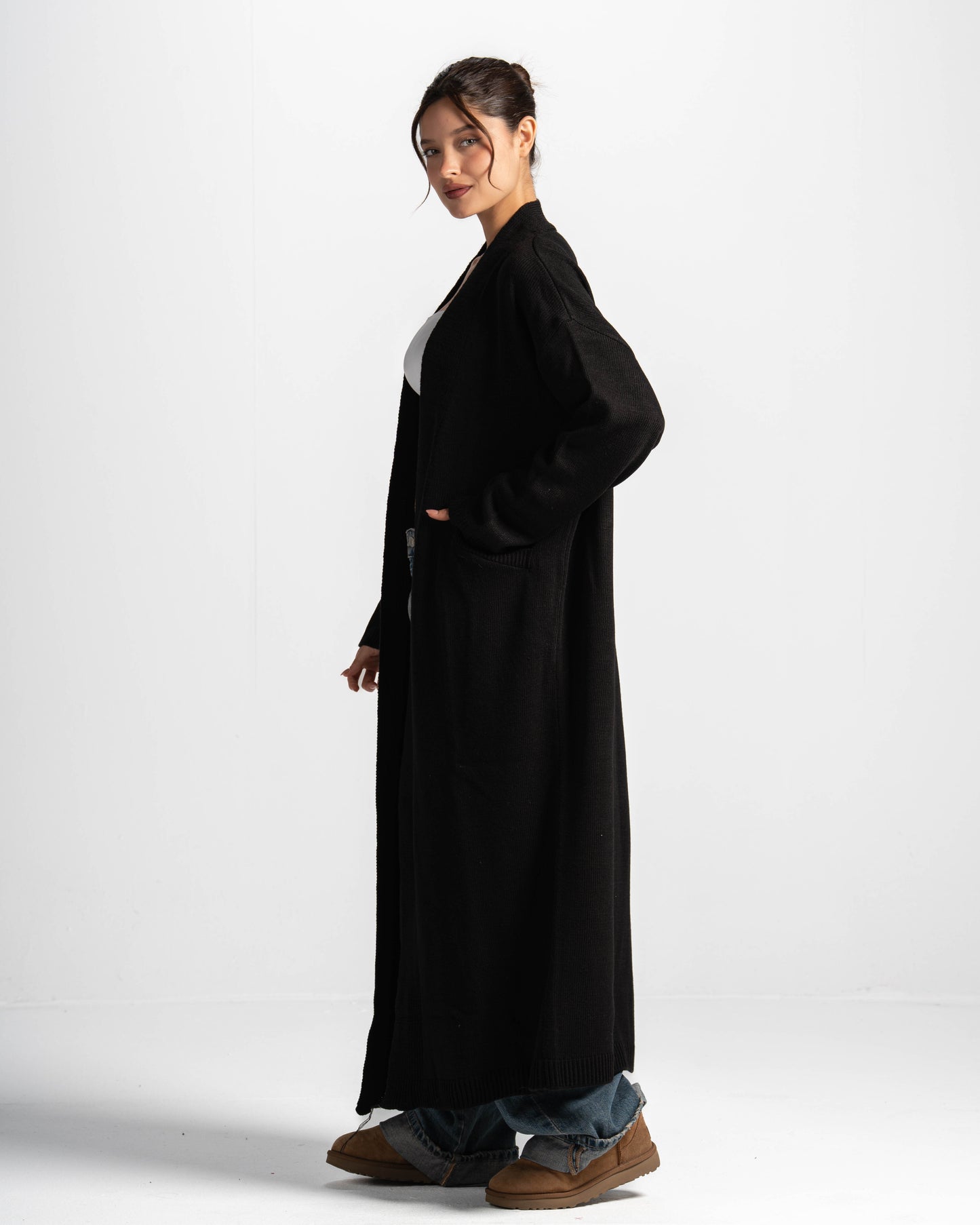 Soft knit cardigan-black