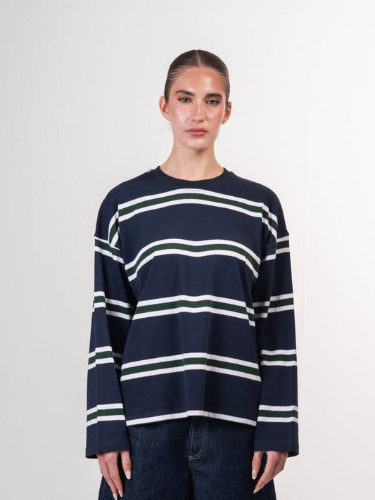 Long sleeve parallel tee-Mariner