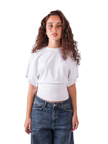 Fitted waist tee-White