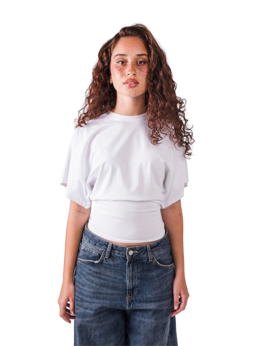 Fitted waist tee-White