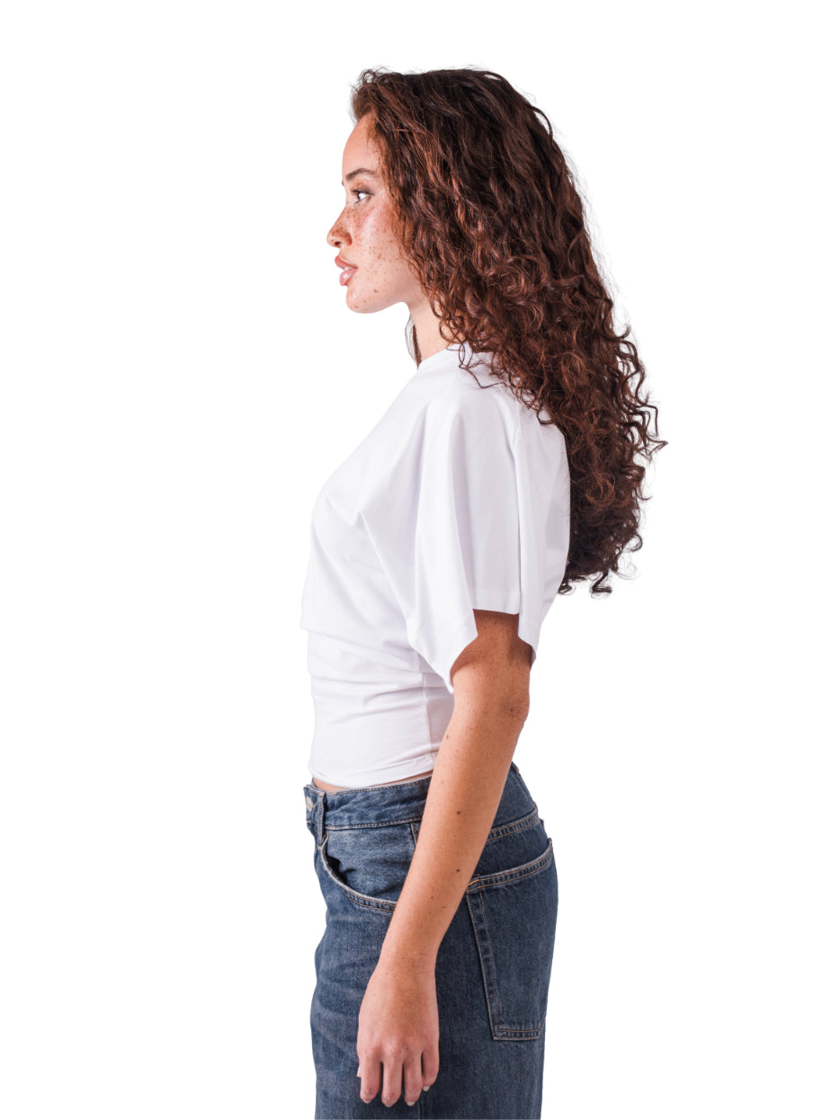 Fitted waist tee-White