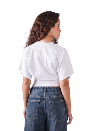 Fitted waist tee-White