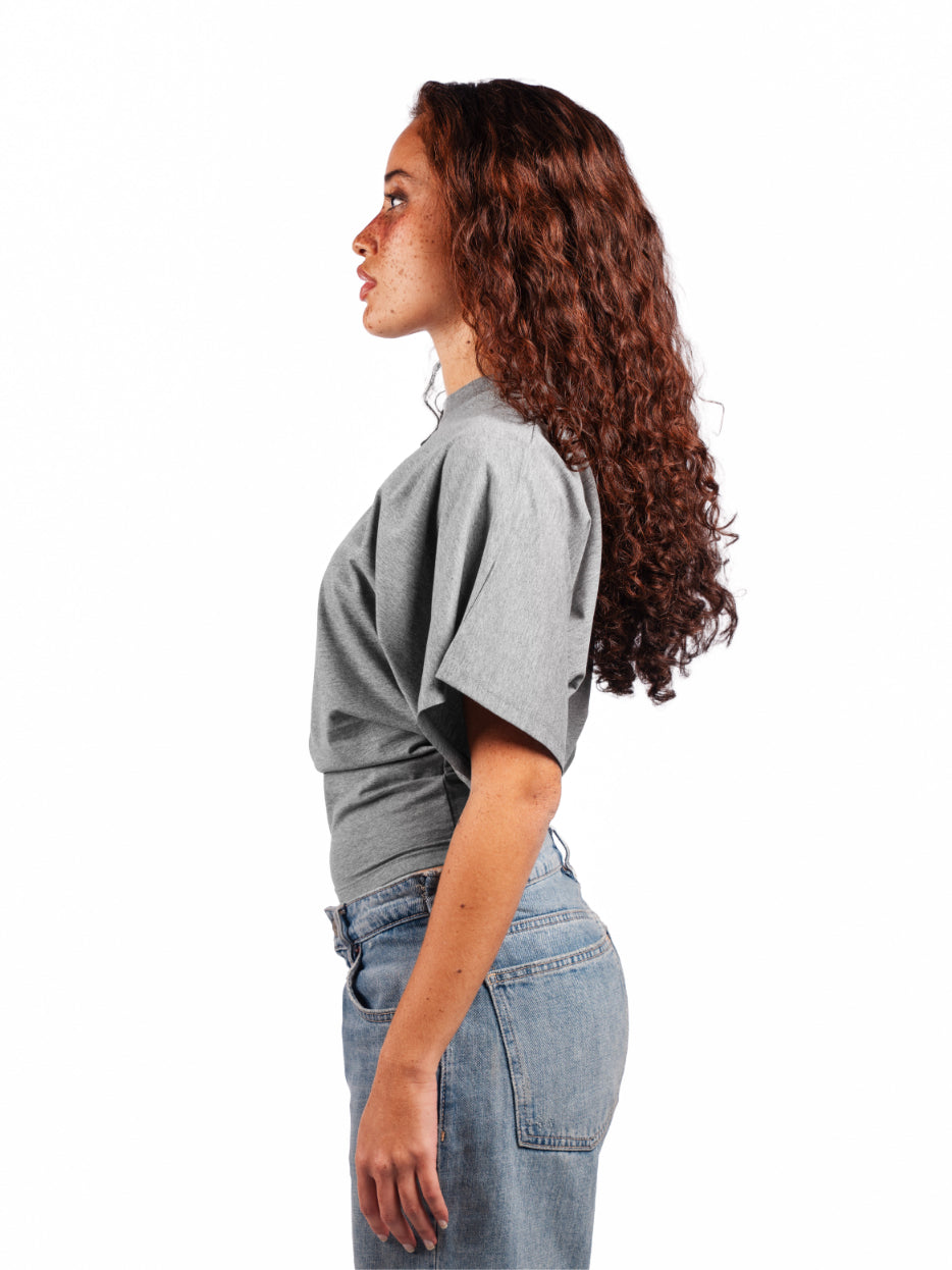 Fitted waist tee-Grey