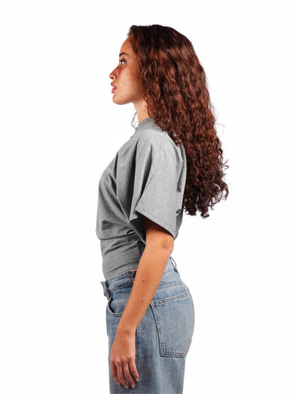 Fitted waist tee-Grey
