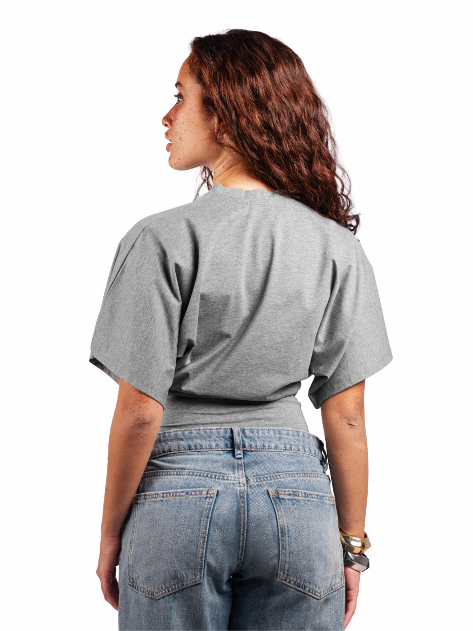 Fitted waist tee-Grey