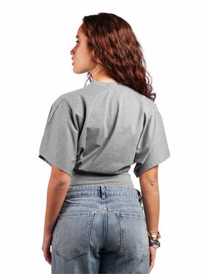 Fitted waist tee-Grey