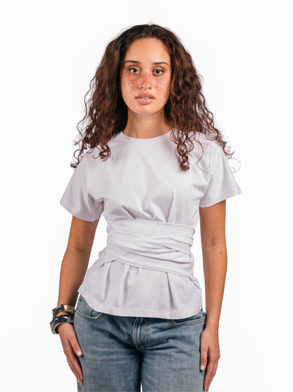 Belt wrap tee-white